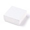 Cardboard Jewelry Set Boxes, Square, White, 7.5x7.5x3.5cm