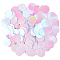 PVC Paillette/Sequin Pendants, Flat Round, Floral White, 19.5x0.3mm, Hole: 1.5mm, about 454pcs/500g