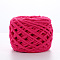 Soft Crocheting Polyester Yarn, Thick Knitting Yarn for Scarf, Bag, Cushion Making, Deep Pink, 6mm, about 100m/skein