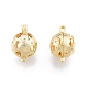 Brass Hollow Diffuser Locket Pendants&nbsp;KK-C006-27G-1
