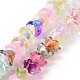 透明ガラスビーズ連売り  ビーズ連売り  花  ミックスカラー  11~12x7.5~8mm  穴：1.4mm  約50個/連  11.42''（29センチメートル）&nbsp;LAMP-H061-01A-02-1