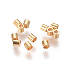 PVD Vacuum Plating 304 Stainless Steel Spacer Beads, Long-Lasting Plated, Column, Golden, 2x2mm, Hole: 1mm