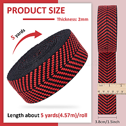 ポリコットンリボン  チロリアンリボン  レッド  1-1/2インチ（38mm）  約5ヤード/個&nbsp;OCOR-WH0109-002A