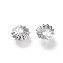 304ステンレススチールビーズキャップ  マルチ花弁  花  ステンレス鋼色  5.5x5.5x1.2mm  穴：1.2mm&nbsp;A-STAS-K194-06P-01
