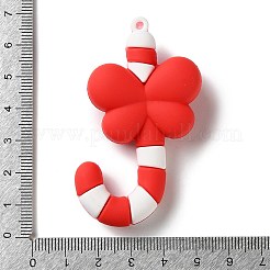 クリスマステーマのPVCペンダント  キャンディー棒  64x43x15mm  穴：2.5mm&nbsp;FIND-A056-01B