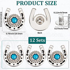 12Sets Zinc Alloy & Resin Coin Screw Rivet&nbsp;FIND-CP0003-39A