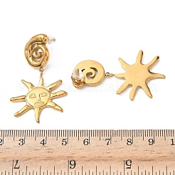 304ステンレススチール製サンダングルスタッドピアス  イオンプレーティング（ip）  18KGP本金メッキ  46.5x28mm&nbsp;EJEW-K268-69G