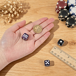 3Pcs 3 Styles Synthetic Blue Goldstone & Natural Black Obsidian & Amethyst Classical 6-sided Dice&nbsp;DJEW-ME0001-24A