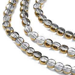 Half Plated Electroplate Transparent Glass Beads Strands&nbsp;X-EGLA-E060-02A-HP05