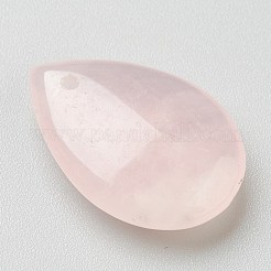 天然石ローズクォーツペンダント  ティアドロップ  24.5x17x6mm  穴：0.5mm&nbsp;G-B013-06D-01