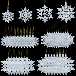 36Pcs Snowflake Plastic Pendant Decorations&nbsp;DIY-CP0013-33A