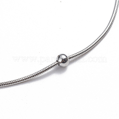 Tarnish Resistant 304 Stainless Steel Round Snake Chain Anklets&nbsp;AJEW-G024-13P