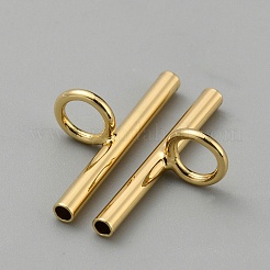 真鍮チューブベイル  ループベイル  チューブ  ゴールドカラー  8x20x6mm  穴：4mm&nbsp;DIY-WH0430-581C-G