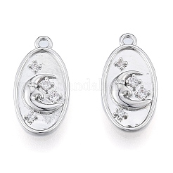 Brass Micro Pave Clear Cubic Zirconia Pendants&nbsp;KK-N216-573P