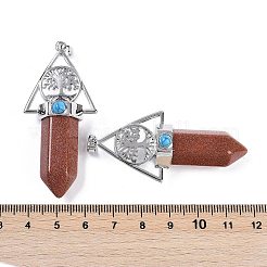 Synthetic Goldstone Faceted Pointed Bullet Big Pendants&nbsp;G-H076-02P-012