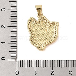 Brass Micro Pave Clear Cubic Zirconia Pendants&nbsp;KK-I712-29G