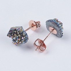 Brass Ear Stud Components&nbsp;EJEW-E222-C-01RG