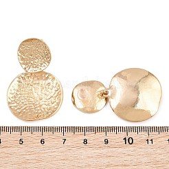 女性用テクスチャード加工合金スタッドピアス  フラットラウンド  ゴールドカラー  43.5x27mm&nbsp;LS-AL-CBA6127-04G