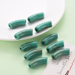 アクリルビーズ  天然石風  カーブチューブ  ライトシーグリーン  36x13.5x11.5mm  穴：4mm&nbsp;X-MACR-S372-001A-03