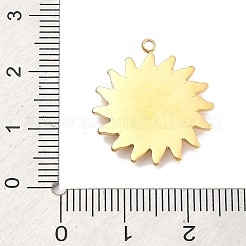 イオンプレーティング（IP）304ステンレスペンダント  太陽のチャーム  18KGP本金メッキ  22x19.5x2.5mm  穴：1.5mm&nbsp;STAS-P379-34G