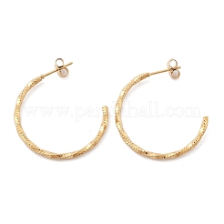 304ステンレススチールC字型スタッドピアス  イオンプレーティング（ip）  18KGP本金メッキ  30x2mm&nbsp;EJEW-R017-02G-02