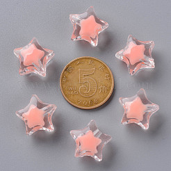 透明なアクリルビーズ  二層ビーズ  多面カット  スター  鮭色  14x15x8.5mm  穴：2mm  約518個/500g&nbsp;TACR-S152-02A-SS2109