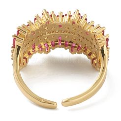 Brass Micro Pave Cubic Zirconia Cuff Rings&nbsp;RJEW-G113-07G