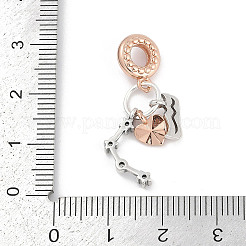 Brass Pendants with Cubic Zirconia European Beads&nbsp;LS-KK-Q015-01A