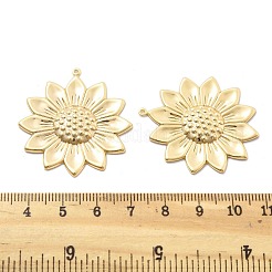 真鍮チャーム  カドミウムフリー＆ニッケルフリー＆鉛フリー  花  18KGP本金メッキ  38x35x3mm  穴：1.2mm&nbsp;KK-B134-01G