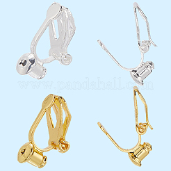 20Pcs 2 Colors Brass Clip-on Earring Findings&nbsp;KK-SP0002-51
