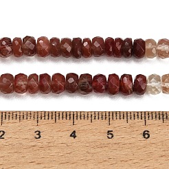 グラデーションカラーの天然長石ビーズの連  ロンデル  多面カット  6x3.5mm  穴：0.5mm  約114個/連  16.14''（41センチメートル）&nbsp;GG-CBA0C95-B01-01