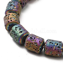 Electroplated Natural Lava Rock Beads Strands&nbsp;G-G984-16E