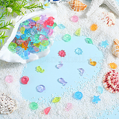 150gの混合形状透明プラスチックビーズ  ミックスカラー  11x10x5mm&nbsp;FIND-SC0011-72