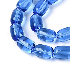 透明ガラスビーズ連売り  バレル  藤紫色  9x6mm  穴：0.7~1mm  約42~44個/連  14.57~15.75''（37~40センチメートル）&nbsp;GLAA-T028-14T-A03