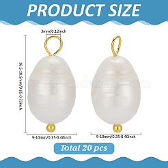 20Pcs Natural Cultured Freshwater Pearl Rice Pendants&nbsp;PEAR-ME0001-05