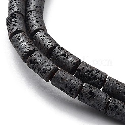 天然溶岩岩ビーズ連売り  艶消し  コラム  4x6~6.5mm  穴：1mm  約60個/連  15.75''（40センチメートル）&nbsp;G-H303-C22