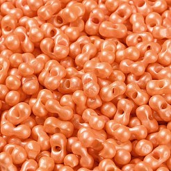 ガラスシードビーズ  不透明色の光沢  ピーナッツ  ダークオレンジ  5~6x2.5~3x3~3.5mm  穴：1~1.2mm  約5000個/ポンド&nbsp;SEED-L011-04A-04