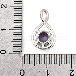 925 Sterling Silver Pave Cubic Zirconia Pendants&nbsp;STER-V001-03P-06