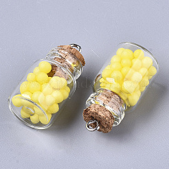 Glass Wishing Bottle Pendant Decorations&nbsp;LS-GLAA-N037-01I