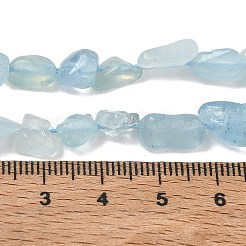 天然石アクアマリンビーズ連売り  タンブルストーン  ナゲット  5~9x5~7mm  穴：1mm  約61~62個/連  14.96インチ〜15.4インチ（38~39cm）&nbsp;G-P433-06A