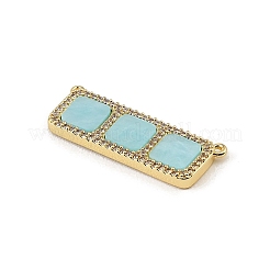 Brass Micro Pave Clear Cubic Zirconia Connector Charms&nbsp;CU-CBA30E8-01G-A
