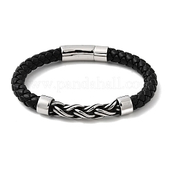 Braided Microfiber Leather Cord Bracelets&nbsp;BJEW-A092-01A-AS