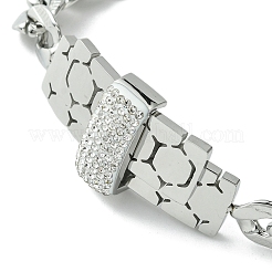 Cubic Zirconia Rectangle Link Bracelet with 304 Stainless Steel Chains&nbsp;BJEW-Q775-01P