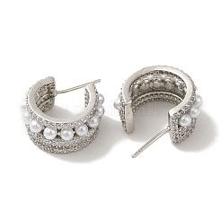Rack Plating Brass Micro Pave Cubic Zirconia Studs Earrings&nbsp;EJEW-R162-36P