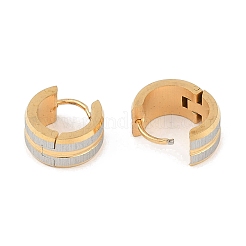 イオンプレーティング（IP）つや消し304ステンレススチールフープピアス（女性用）  ラウンド  ゴールドカラー  13x7mm&nbsp;EJEW-M001-02G