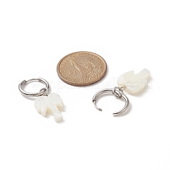 Natural Shell Dangle Hoop Earrings&nbsp;EJEW-JE05195