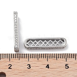 Brass Micro Pave Clear Cubic Zirconia Multi-Strands Links&nbsp;KK-B082-16P