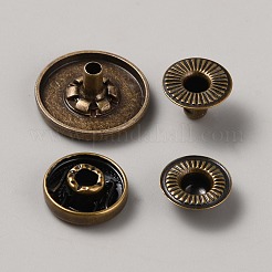 合金スナップボタン4個。  綿パッデッド服コートダウンジャケットバックル  アンティークブロンズ  17x7.5mm&nbsp;BUTT-WH0036-01I-AB