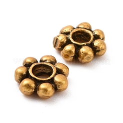925スターリングシルバービーズキャップ  マルチ花弁  アンティーク黄金  4.5~5x1.5mm  穴：1.2mm  約60個/10g&nbsp;STER-D036-20AG-03