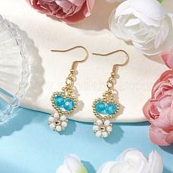 Handmade Glass Seed Beads Dangle Earrings&nbsp;EJEW-MZ00244-02